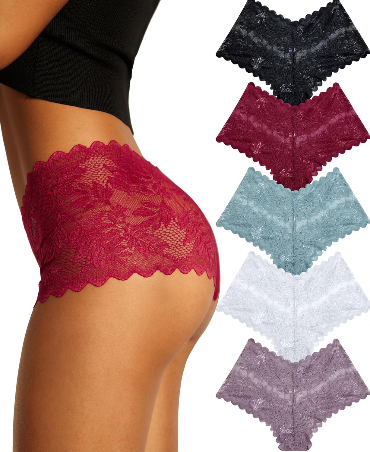 5-Pack of FINETOO V-Waist Shorts: Comfort Meets Elegance in Women's Underwear!