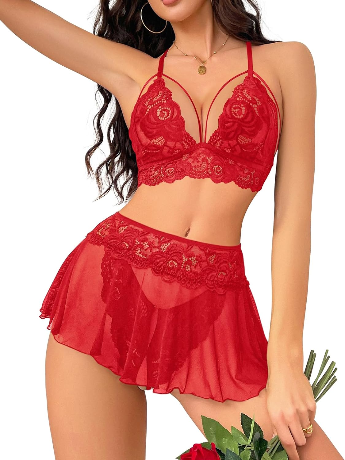 Unleash Your Inner Seductress: A Review of the Sexy 3-Piece Lace Lingerie Set