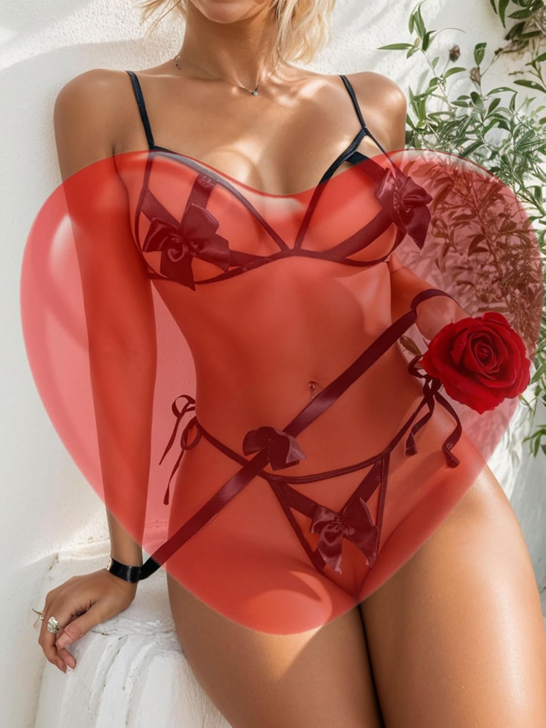Unleash Your Confidence: The Ultimate 3 Piece Red Lingerie Set Review!