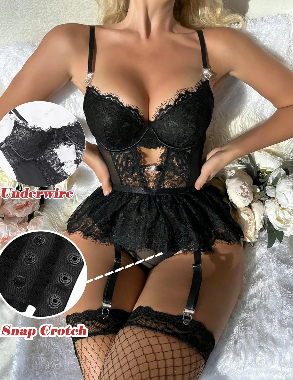 Unleash Your Inner Goddess: Review of the Naughty Lace Bodysuit Lingerie Set