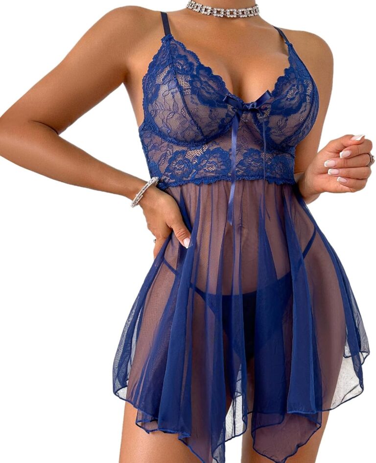Enchanting Elegance: Review of the Navy Lace Babydoll Chemise for Ultimate Boudoir Appeal