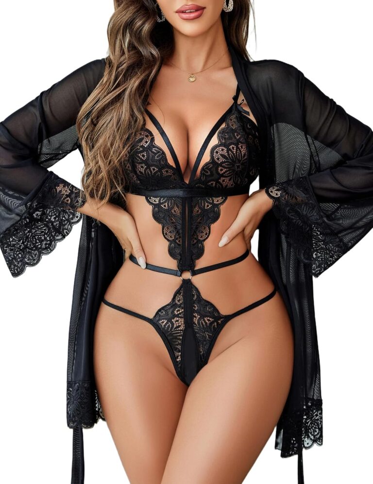 Unveil Elegance: Avidlove 2-Piece Lace Teddy & Kimono Review