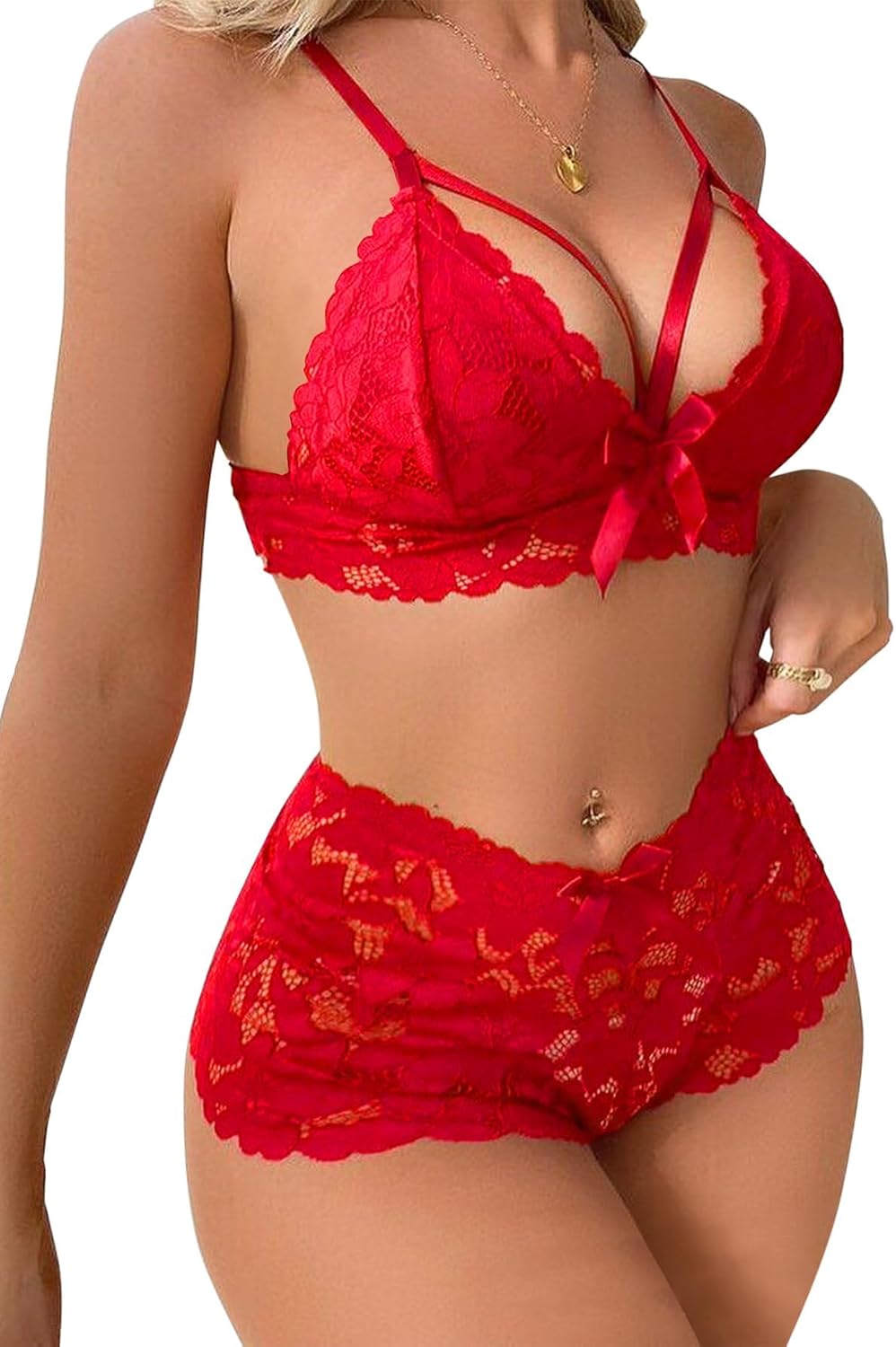 Unveil Elegance: Review of Lilosy Sexy Strappy High Waist Floral Lace Lingerie