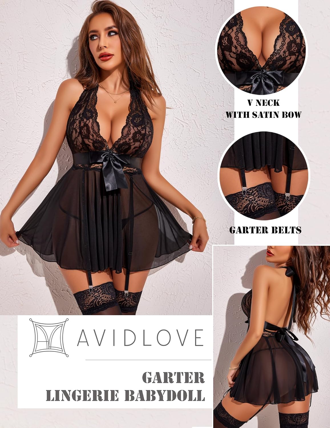 Unveil Your Allure: A Review of Avidlove Lace Babydoll Chemise & Garter Belt
