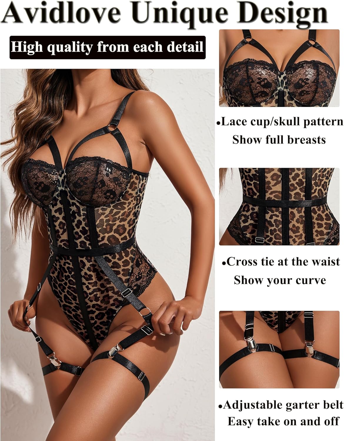 Seductive Elegance: A Review of Avidlove Teddy Lingerie with Garter Belt