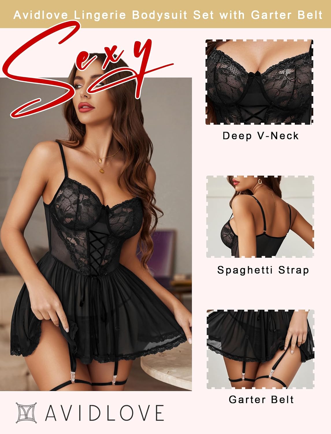 Unveil Your Allure: A Review of Avidlove Lace Babydoll and Garter Set