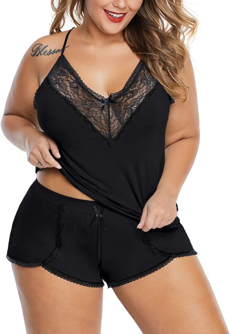 Embrace Comfort and Confidence: XAKALAKA Plus Size Lace Lingerie Pajama Set Review