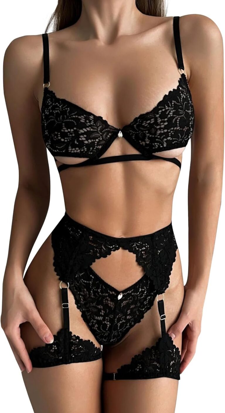 Unveil Elegance: Review of the Lace Floral Lingerie Set with Garter Belt