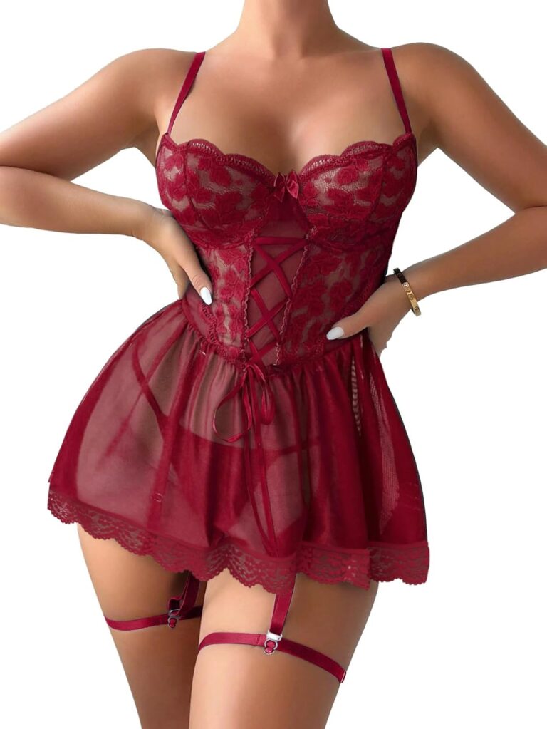 Unveiling Elegance: Lilosy Sexy Garter Belt Mesh Lace Babydoll Review